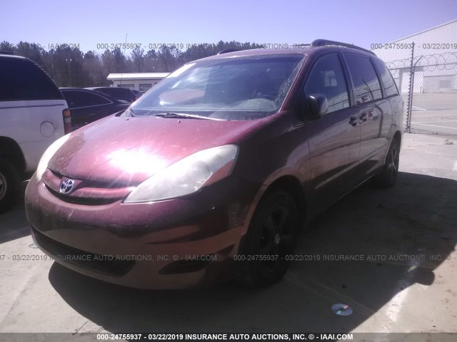 5TDZA23C06S552772 - 2006 TOYOTA SIENNA CE/LE RED photo 2