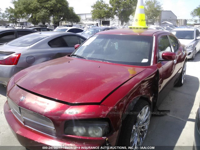 2B3KA53H76H172956 - 2006 DODGE CHARGER R/T RED photo 2