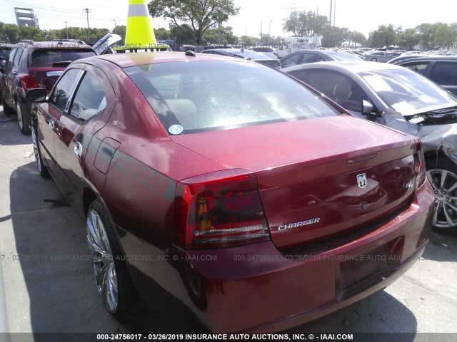 2B3KA53H76H172956 - 2006 DODGE CHARGER R/T RED photo 3