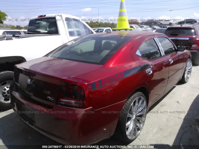 2B3KA53H76H172956 - 2006 DODGE CHARGER R/T RED photo 4