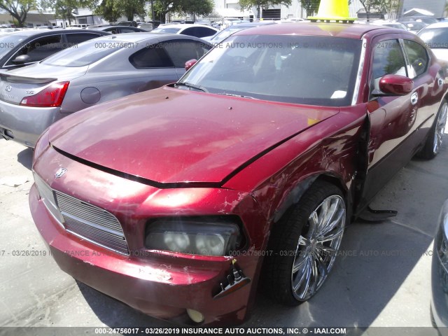 2B3KA53H76H172956 - 2006 DODGE CHARGER R/T RED photo 6