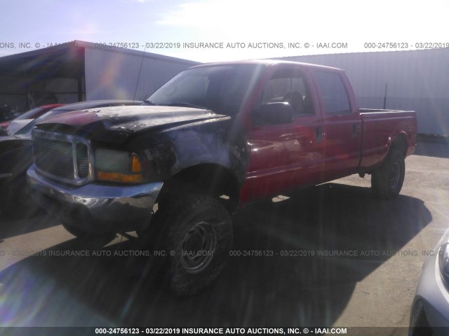 1FTSW31S6YEB77272 - 2000 FORD F350 SRW SUPER DUTY RED photo 2