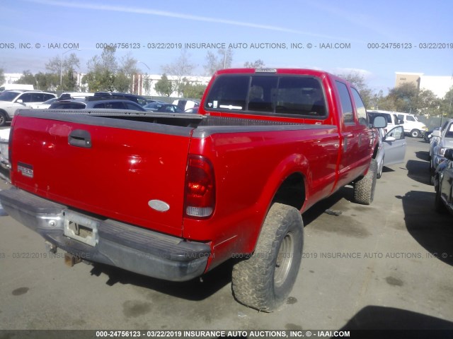 1FTSW31S6YEB77272 - 2000 FORD F350 SRW SUPER DUTY RED photo 4