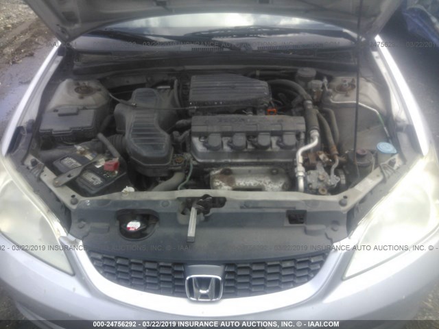 1HGEM21335L036898 - 2005 HONDA CIVIC DX VP SILVER photo 10