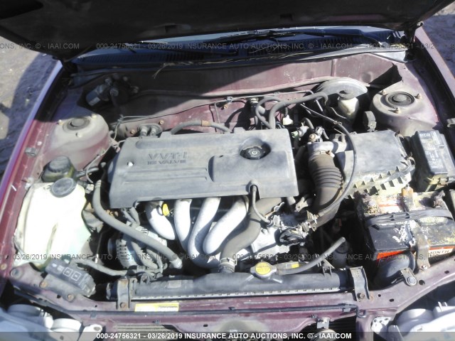 1NXBR12E21Z480206 - 2001 TOYOTA COROLLA CE/LE/S RED photo 10