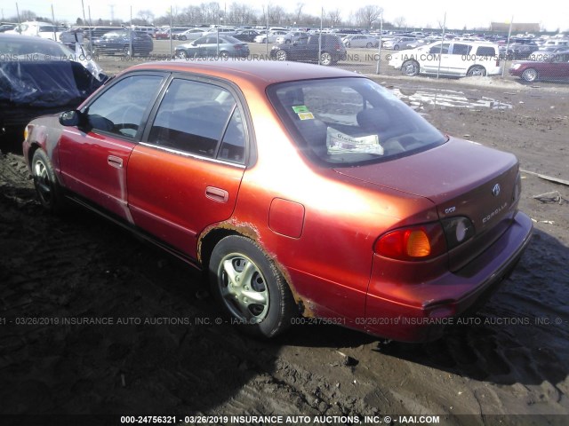 1NXBR12E21Z480206 - 2001 TOYOTA COROLLA CE/LE/S RED photo 3