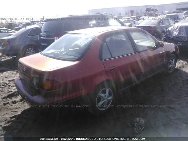 1NXBR12E21Z480206 - 2001 TOYOTA COROLLA CE/LE/S RED photo 4