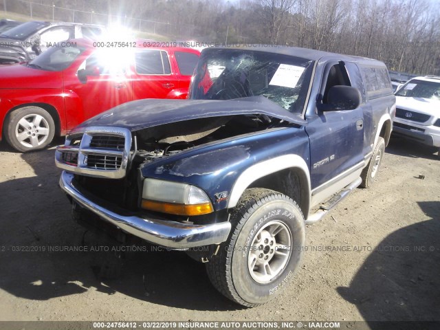 1B7GG22N8YS703859 - 2000 DODGE DAKOTA BLUE photo 2