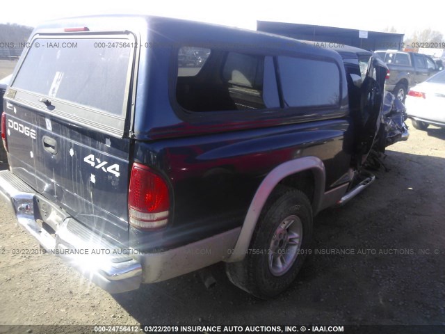 1B7GG22N8YS703859 - 2000 DODGE DAKOTA BLUE photo 4