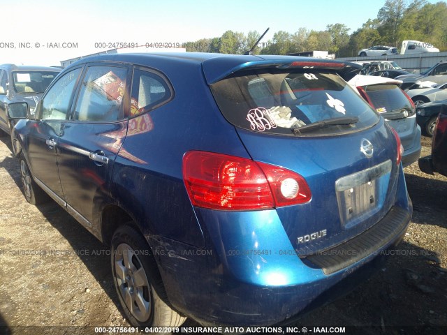 JN8AS5MT7BW175284 - 2011 NISSAN ROGUE S/SV/KROM BLUE photo 3