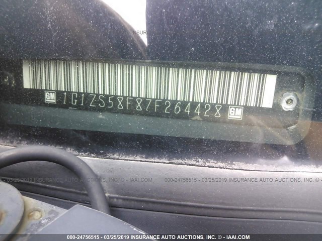 1G1ZS58F87F264428 - 2007 CHEVROLET MALIBU LS GRAY photo 9