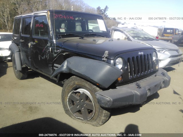 1C4BJWDG0EL100640 - 2014 JEEP WRANGLER UNLIMITE SPORT BLACK photo 1