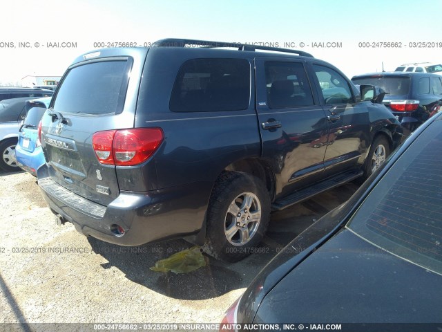 5TDBY64A28S017205 - 2008 TOYOTA SEQUOIA SR5 BLUE photo 4