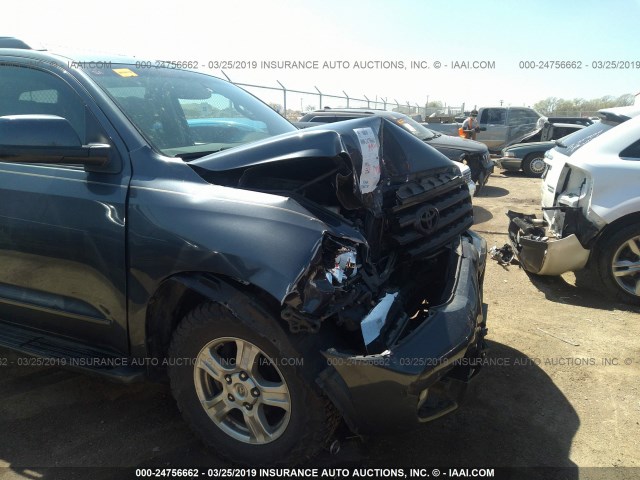 5TDBY64A28S017205 - 2008 TOYOTA SEQUOIA SR5 BLUE photo 6