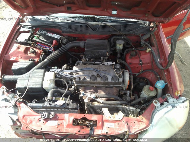 2HGEJ6422TH116254 - 1996 HONDA CIVIC CX RED photo 10