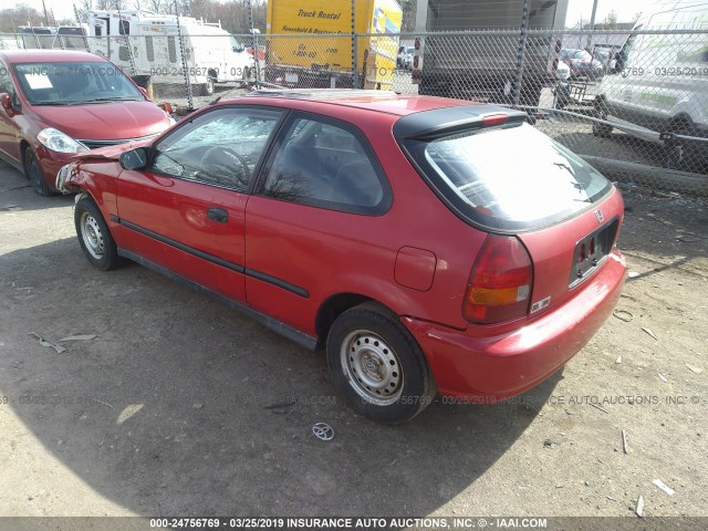 2HGEJ6422TH116254 - 1996 HONDA CIVIC CX RED photo 3