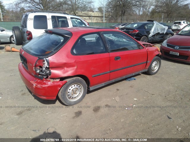 2HGEJ6422TH116254 - 1996 HONDA CIVIC CX RED photo 4