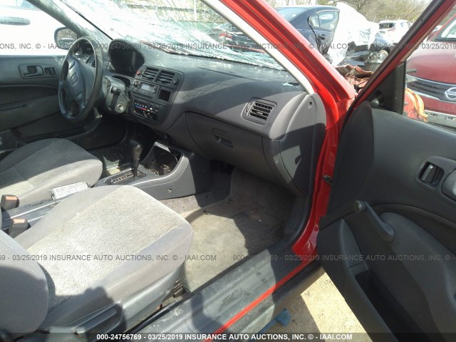 2HGEJ6422TH116254 - 1996 HONDA CIVIC CX RED photo 5