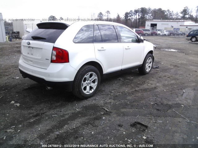 2FMDK3JC7EBB35791 - 2014 FORD EDGE SEL WHITE photo 4