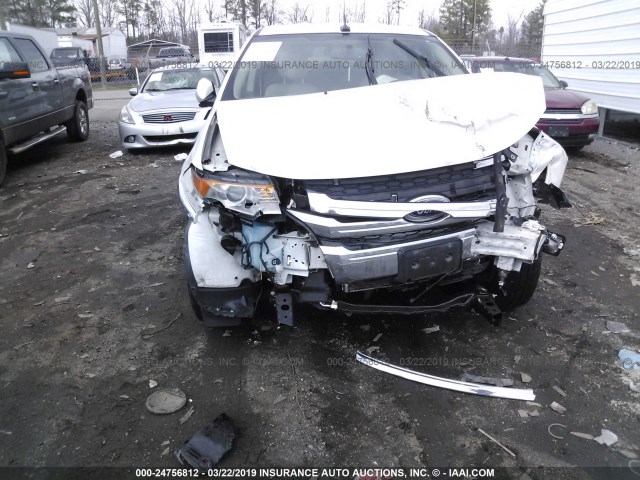 2FMDK3JC7EBB35791 - 2014 FORD EDGE SEL WHITE photo 6