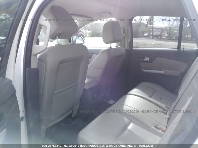 2FMDK3JC7EBB35791 - 2014 FORD EDGE SEL WHITE photo 8