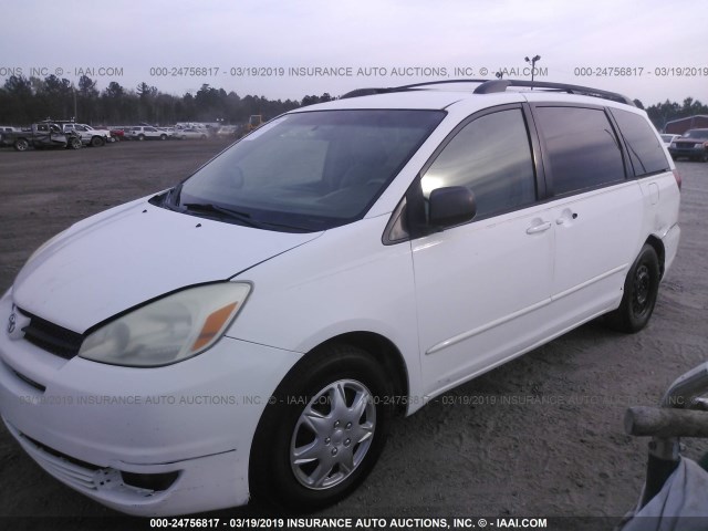 5TDZA23C75S313251 - 2005 TOYOTA SIENNA CE/LE WHITE photo 2