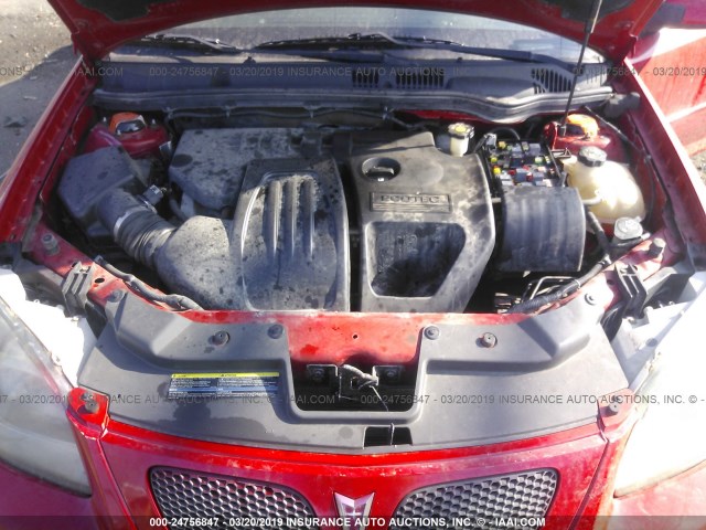 1G2AL18F687339086 - 2008 PONTIAC G5 RED photo 10