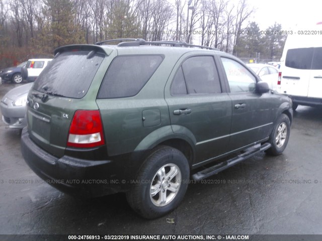 KNDJC733X65609912 - 2006 KIA SORENTO EX/LX GREEN photo 4