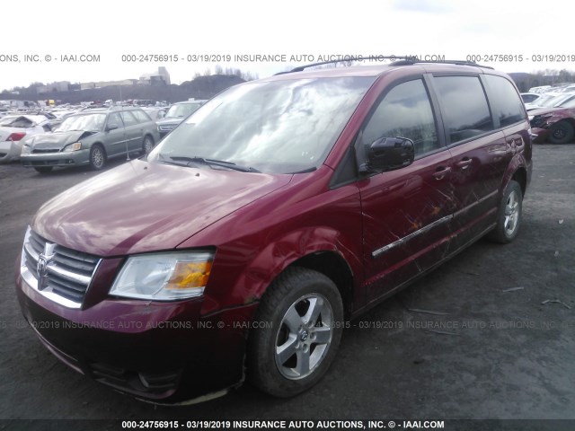 2D8HN54P08R834281 - 2008 DODGE GRAND CARAVAN SXT BURGUNDY photo 2