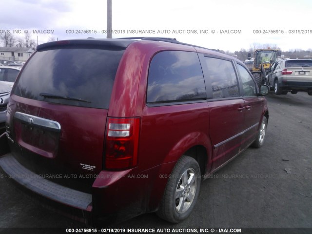 2D8HN54P08R834281 - 2008 DODGE GRAND CARAVAN SXT BURGUNDY photo 4