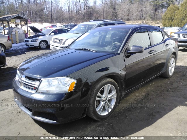 1C3CDZAG2DN554882 - 2013 DODGE AVENGER BLACK photo 2