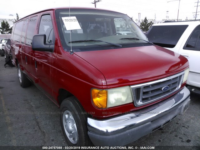 1FBSS31L84HA57135 - 2004 FORD ECONOLINE E350 SUPER DUTY WAGON RED photo 1