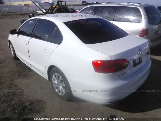 3VW2K7AJ4EM320927 - 2014 VOLKSWAGEN JETTA S Սպիտակ լուսանկար 3