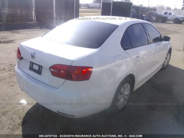 3VW2K7AJ4EM320927 - 2014 VOLKSWAGEN JETTA S Սպիտակ լուսանկար 4