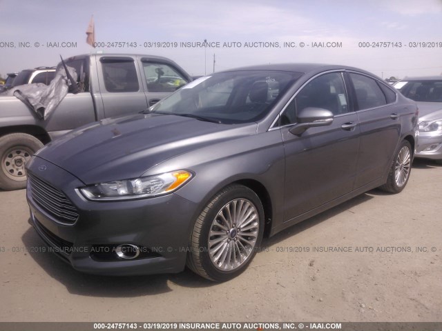 3FA6P0K94ER367448 - 2014 FORD FUSION TITANIUM GRAY photo 2