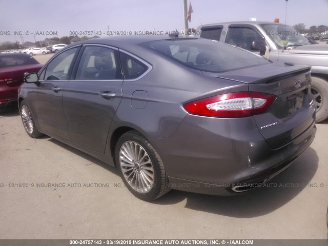 3FA6P0K94ER367448 - 2014 FORD FUSION TITANIUM GRAY photo 3