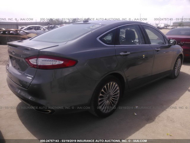 3FA6P0K94ER367448 - 2014 FORD FUSION TITANIUM GRAY photo 4