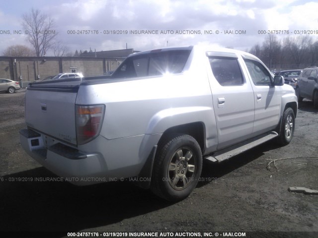 2HJYK16576H561477 - 2006 HONDA RIDGELINE RTL SILVER photo 4