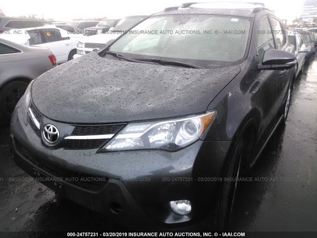 2T3YFREV0EW115713 - 2014 TOYOTA RAV4 LIMITED GRAY photo 2