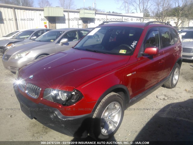 WBXPA93465WD11294 - 2005 BMW X3 3.0I RED photo 2