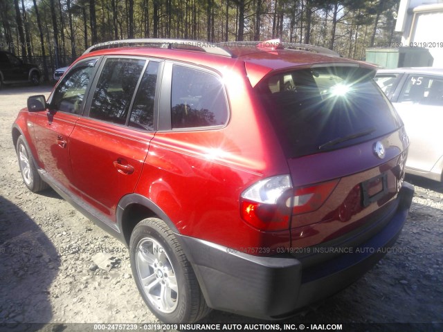 WBXPA93465WD11294 - 2005 BMW X3 3.0I RED photo 3