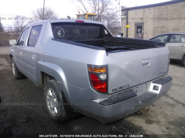 2HJYK16408H521543 - 2008 HONDA RIDGELINE RTS SILVER photo 3