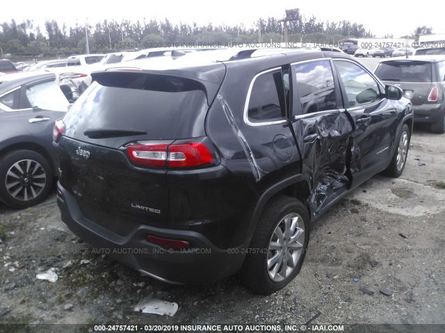 1C4PJLDB2GW206985 - 2016 JEEP CHEROKEE BLACK photo 4