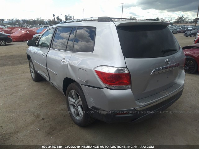 5TDDK3EH7CS116633 - 2012 TOYOTA HIGHLANDER LIMITED SILVER photo 3