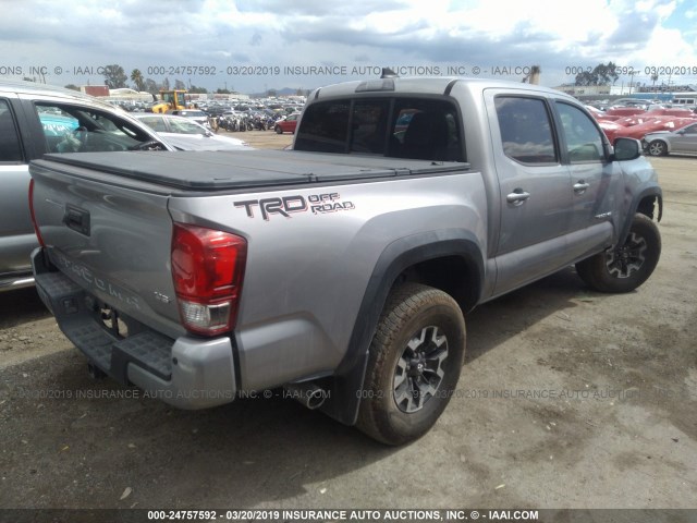 3TMAZ5CN5GM018760 - 2016 TOYOTA TACOMA DBL CAB/SR5/TRD SPORT/OR SILVER photo 4