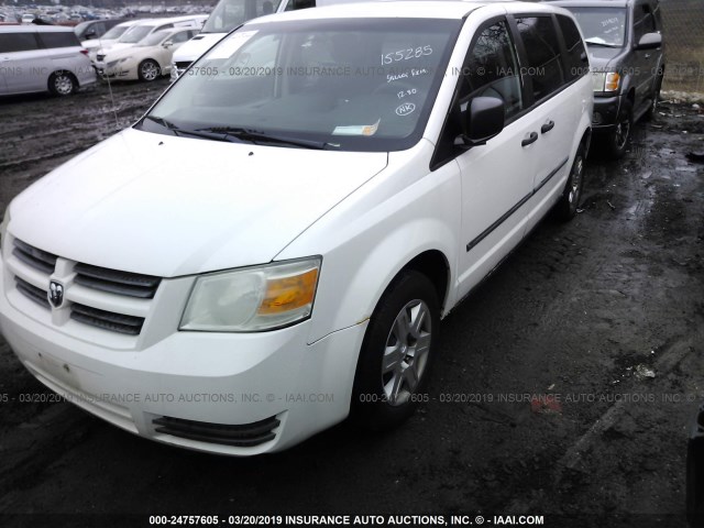 1D8HN11H38B155285 - 2008 DODGE GRAND CARAVAN C/V WHITE photo 2