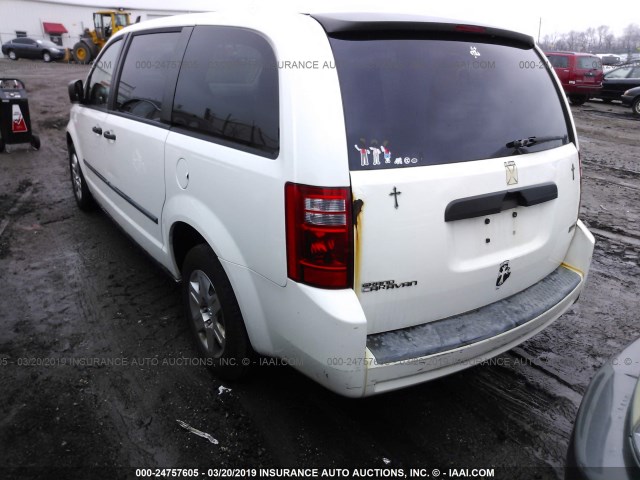 1D8HN11H38B155285 - 2008 DODGE GRAND CARAVAN C/V WHITE photo 3