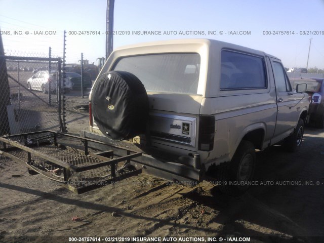 1FMEU15F8ELA11472 - 1984 FORD BRONCO U100 YELLOW photo 4