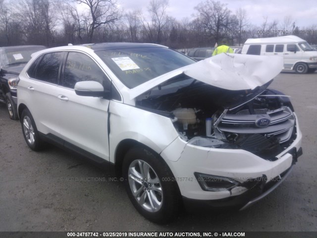 2FMTK4J93FBB65412 - 2015 FORD EDGE SEL WHITE photo 1