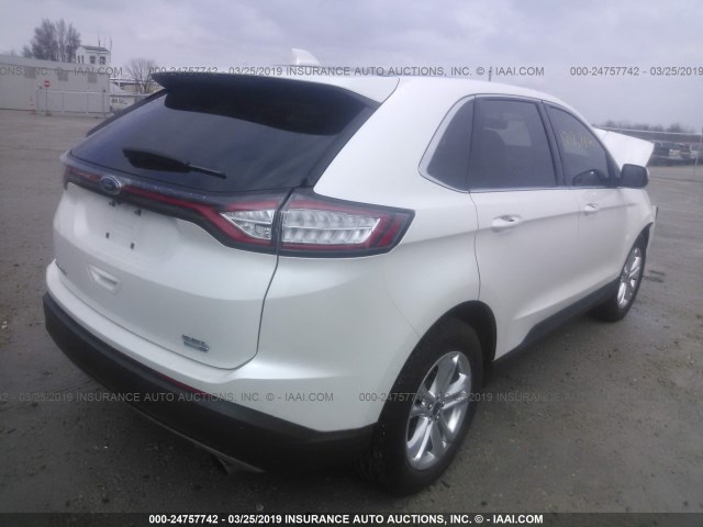 2FMTK4J93FBB65412 - 2015 FORD EDGE SEL WHITE photo 4